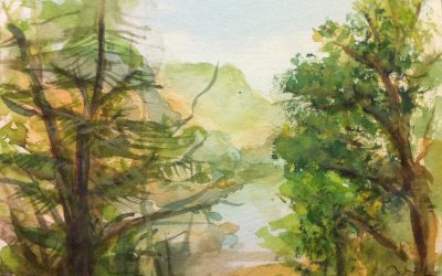 Watercolor Painting With My Daughter On Vacation