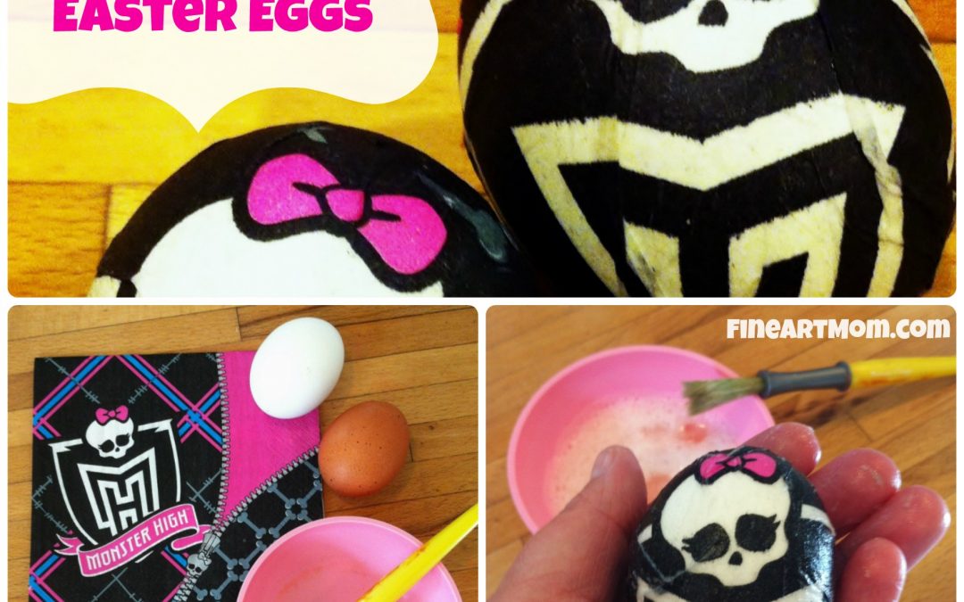 How to Make Paper Napkin Easter Eggs:  Monster High!