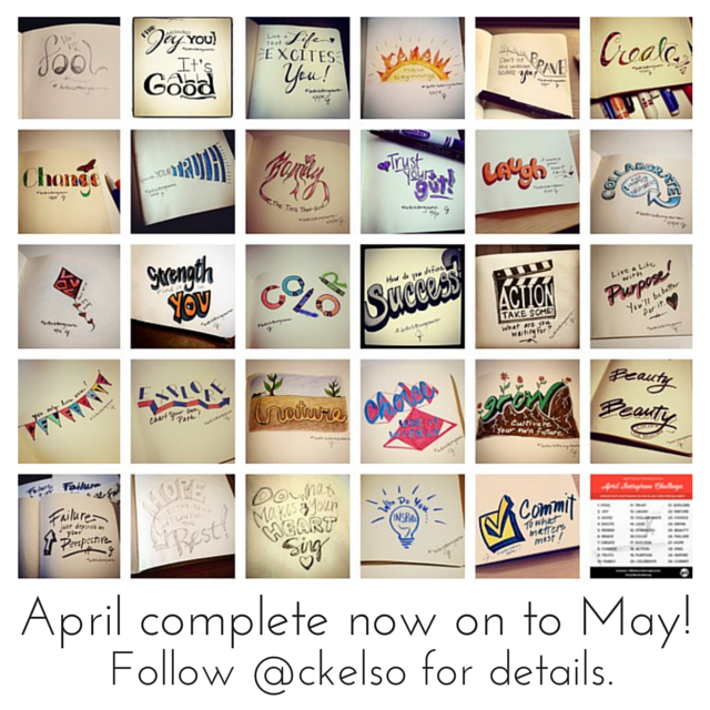 Better Lettering Course April Instagram Challenge